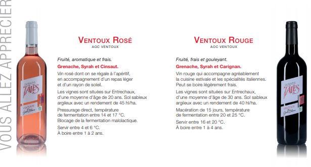 Depliant des cuvees Domaine Tales - page 1